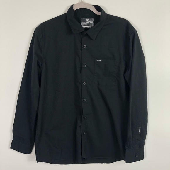 Fly racing black button down shirt size medium - Picture 6 of 11
